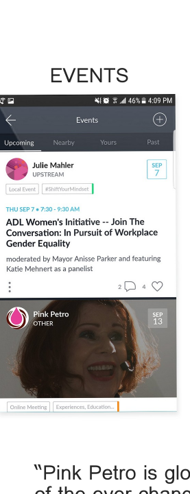 Pink Petro app — Events